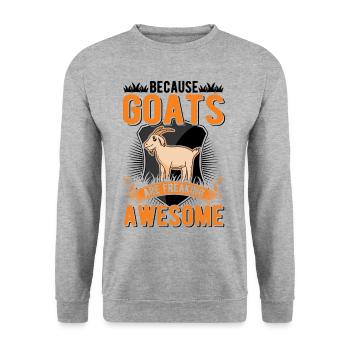 Parce que les chèvres sont des chèvres géniales - Sweat-shirt Unisexe - gris chiné - Devant - Alina (178cm) & Michal (187cm)