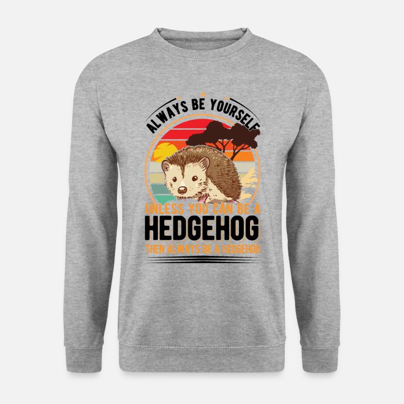 Igel Geschenk Hedgehog - Unisex Pullover - Weißgrau meliert
