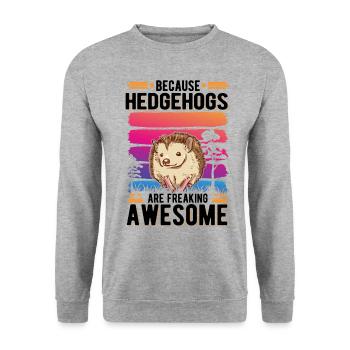 Parce que les hérissons sont effrayants Igel - Sweat-shirt Unisexe - gris chiné - Devant - Alina (178cm) & Michal (187cm)