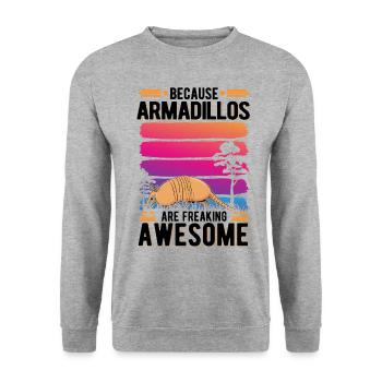 Parce que les tatous sont des tatous géniaux effrayants - Sweat-shirt Unisexe - gris chiné - Devant - Alina (178cm) & Michal (187cm)