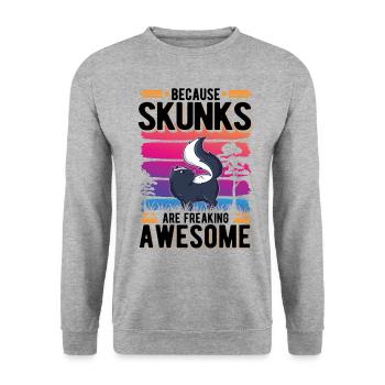 Because Skunks are freaking awesome Skunk - Unisex Sweatshirt - salt & pepper - Front - Alina (178cm) & Michal (187cm)