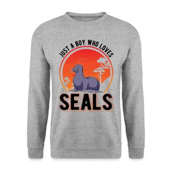 Robbe Junge - Unisex Pullover - Weißgrau meliert - Vorne - Alina (178cm) & Michal (187cm)