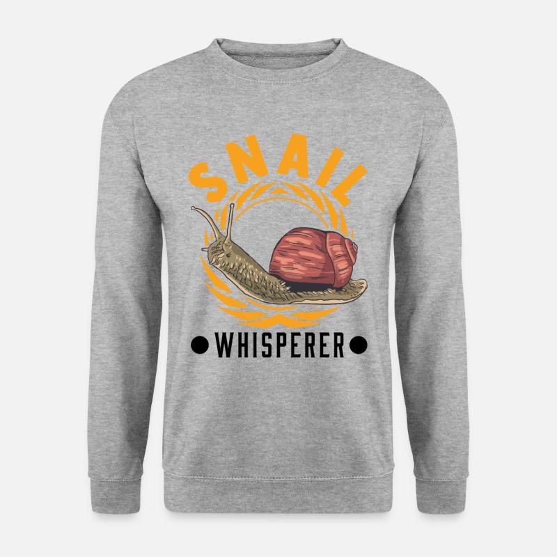Schnecken Flüsterer Snail Whisperer - Unisex Pullover - Weißgrau meliert