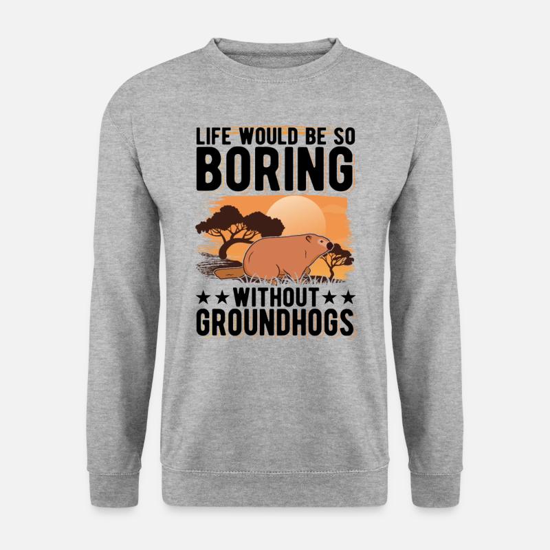 Murmeltier Marmot Waldmurmeltier - Unisex Pullover - Weißgrau meliert