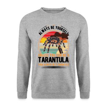 Tarantel Geschenk Tarantula - Unisex Pullover - Weißgrau meliert - Vorne - Alina (178cm) & Michal (187cm)