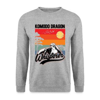 Komodowaran Flüsterer Komodo Dragon Whisperer - Unisex Pullover - Weißgrau meliert - Vorne - Alina (178cm) & Michal (187cm)