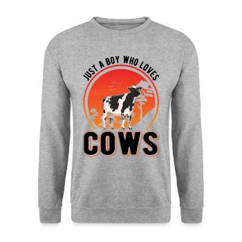 Vache Jeunes bovins Vaches Éleveur de bovins - Sweat-shirt Unisexe - gris chiné - Devant - Alina (178cm) & Michal (187cm)