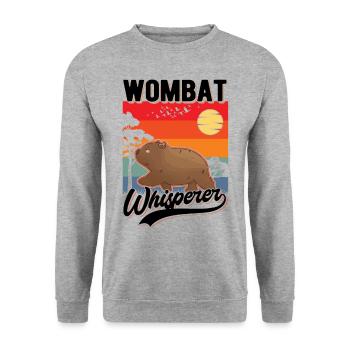 Wombat Flüsterer Wombat Whisperer - Unisex Sweatshirt - salt & pepper - Front - Alina (178cm) & Michal (187cm)