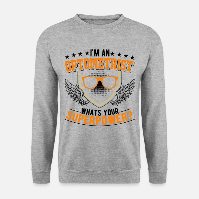 Optiker Superkraft Augenoptiker - Unisex Pullover - Weißgrau meliert