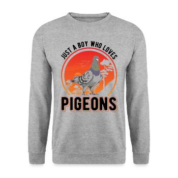 Pigeon Jeunes colombophiles - Sweat-shirt Unisexe - gris chiné - Devant - Alina (178cm) & Michal (187cm)