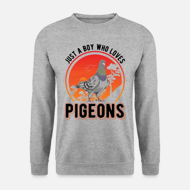 Taube Junge Taubenzüchter - Unisex Pullover - Weißgrau meliert