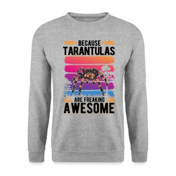 Because Tarantulas are freaking awesome Tarantel - Unisex Pullover - Weißgrau meliert - Vorne - Alina (178cm) & Michal (187cm)