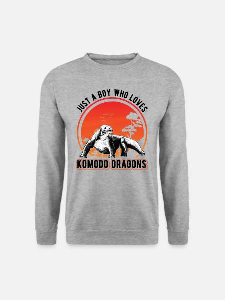 Komodowaran Mädchen Komodo Dragon Waran - Unisex Pullover - Weißgrau meliert