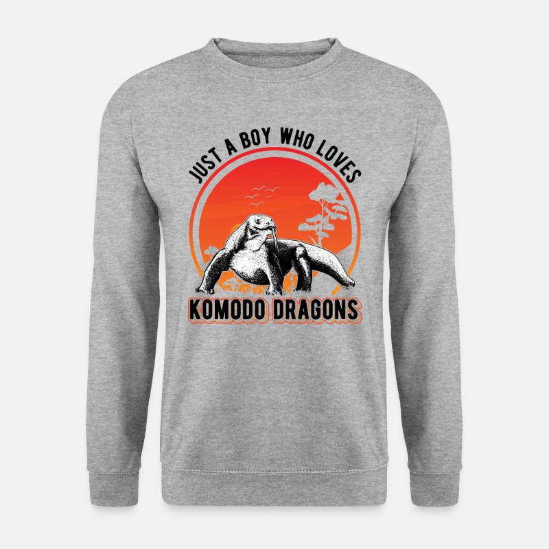 Komodowaran Mädchen Komodo Dragon Waran - Unisex Pullover - Weißgrau meliert