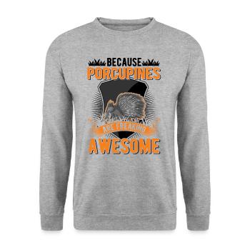 Porcupine Gift Porcupine - Unisex Sweatshirt - salt & pepper - Front - Alina (178cm) & Michal (187cm)