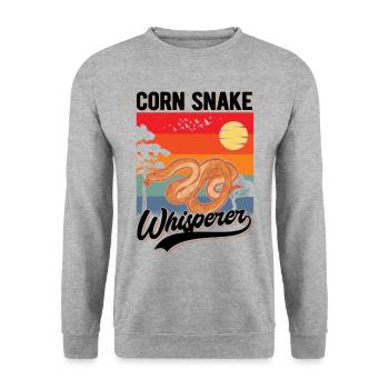 Kornnatter Flüsterer Corn Snake Whisperer - Unisex Sweatshirt - salt & pepper - Front - Alina (178cm) & Michal (187cm)