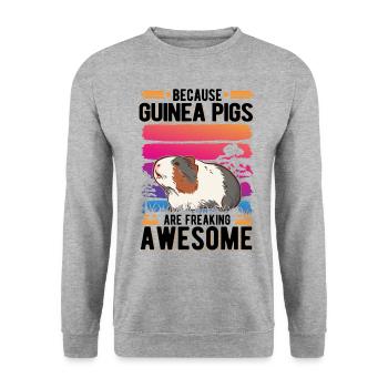 Cochon d’Inde Cadeau Cochon d’Inde - Sweat-shirt Unisexe - gris chiné - Devant - Alina (178cm) & Michal (187cm)