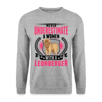 Leonberg Woman - Unisex Sweatshirt - salt & pepper - Front - Alina (178cm) & Michal (187cm)