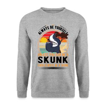 Skunk Gift Skunk - Unisex Sweatshirt - salt & pepper - Front - Alina (178cm) & Michal (187cm)