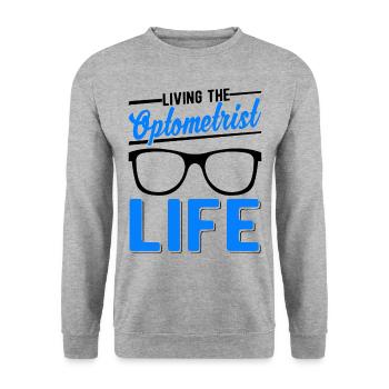 Living the Optometrist Life Optiker - Unisex Pullover - Weißgrau meliert - Vorne - Alina (178cm) & Michal (187cm)