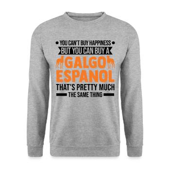 Galgo Espanol Happiness Spanish Greyhound - Unisex Sweatshirt - salt & pepper - Front - Alina (178cm) & Michal (187cm)