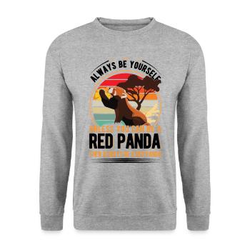 Roter Panda Geschenk Red Panda - Unisex Pullover - Weißgrau meliert - Vorne - Alina (178cm) & Michal (187cm)