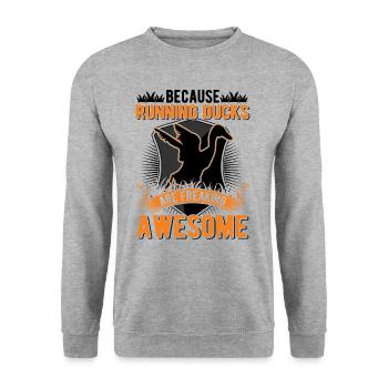 Indian Running Gift Runner Duck - Unisex Sweatshirt - salt & pepper - Front - Alina (178cm) & Michal (187cm)