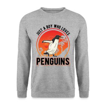 Penguin Young Penguin - Unisex Sweatshirt - salt & pepper - Front - Alina (178cm) & Michal (187cm)