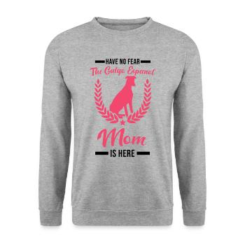 Galgo Espanol Mama Spanish Greyhound - Unisex Sweatshirt - salt & pepper - Front - Alina (178cm) & Michal (187cm)