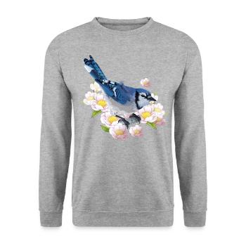 Blue Chara - Unisex Sweatshirt - salt & pepper - Front - Alina (178cm) & Michal (187cm)