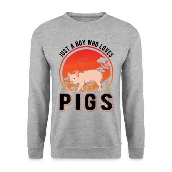 Pigs Young pig farmers - Unisex Sweatshirt - salt & pepper - Front - Alina (178cm) & Michal (187cm)