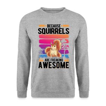 Cadeau Écureuil Écureuil Gris Écureuil - Sweat-shirt Unisexe - gris chiné - Devant - Alina (178cm) & Michal (187cm)