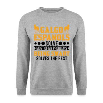 Galgo Espanol Cadeau Lévrier Espagnol - Sweat-shirt Unisexe - gris chiné - Devant - Alina (178cm) & Michal (187cm)