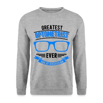 Optiker Geschenk Augenoptiker - Unisex Pullover - Weißgrau meliert - Vorne - Alina (178cm) & Michal (187cm)
