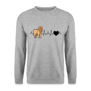 Leonberger Heartbeat - Unisex Sweatshirt - salt & pepper - Front - Alina (178cm) & Michal (187cm)