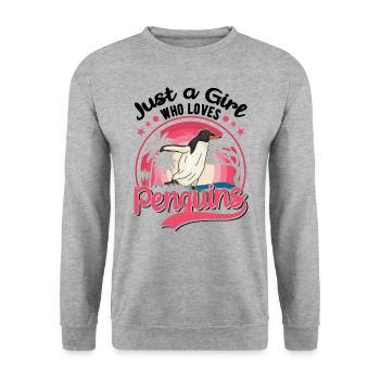 Penguin Girl Penguin - Unisex Sweatshirt - salt & pepper - Front - Alina (178cm) & Michal (187cm)