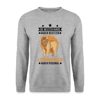 Leonberger Personal - Unisex Pullover - Weißgrau meliert - Vorne - Alina (178cm) & Michal (187cm)