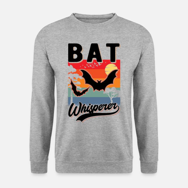 Fledermaus Flüsterer Fransenfledermaus - Unisex Pullover - Weißgrau meliert