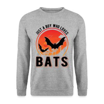Just a Boy who loves Bats Bat - Unisex Sweatshirt - salt & pepper - Front - Alina (178cm) & Michal (187cm)