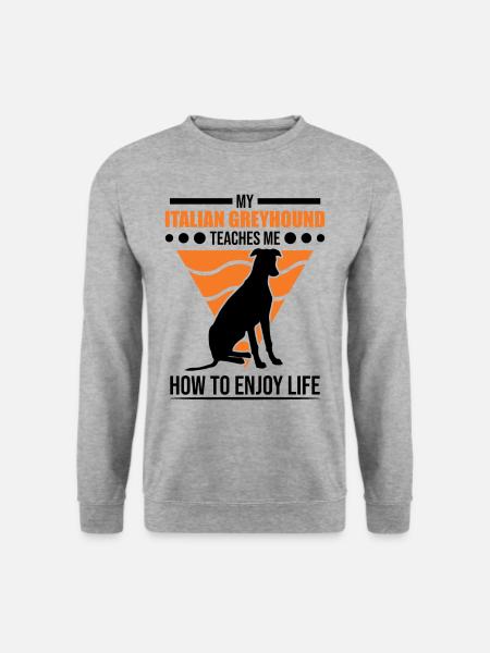 Italienischer Windhund Italienisches Windspiel - Unisex Pullover - Weißgrau meliert