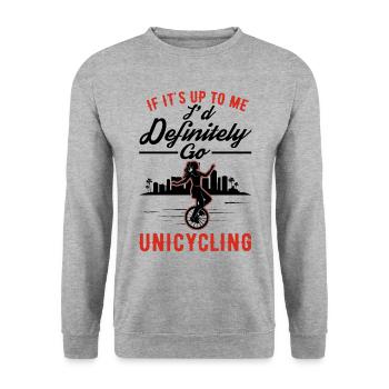 Unicycliste Cadeau Monocycle Fille - Sweat-shirt Unisexe - gris chiné - Devant - Alina (178cm) & Michal (187cm)