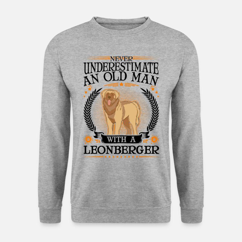 Leonberger Alter Mann - Unisex Pullover - Weißgrau meliert