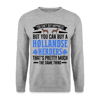 Hollandse Herder Hollandse Herderdshond - Unisex Pullover - Weißgrau meliert - Vorne - Alina (178cm) & Michal (187cm)