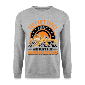 Bearded Dragon Pogona Gift - Unisex Sweatshirt - salt & pepper - Front - Alina (178cm) & Michal (187cm)