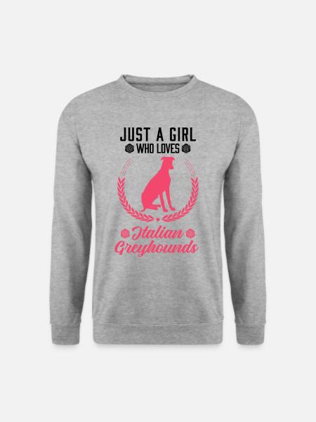 Italienischer Windhund Mädchen - Unisex Pullover - Weißgrau meliert