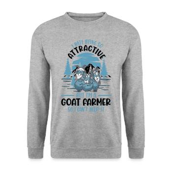 Ziegenwirt Geschenk Ziegen - Unisex Pullover - Weißgrau meliert - Vorne - Alina (178cm) & Michal (187cm)
