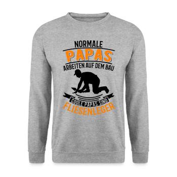 Fliesenleger und Papa Fliesenleger Vatertag - Unisex Pullover - Weißgrau meliert - Vorne - Alina (178cm) & Michal (187cm)