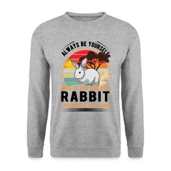 Rabbit Rabbit Rabbit Rabbit - Unisex Sweatshirt - salt & pepper - Front - Alina (178cm) & Michal (187cm)
