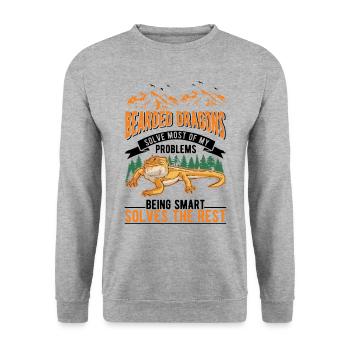 Bearded Dragon Pogona Gift - Unisex Sweatshirt - salt & pepper - Front - Alina (178cm) & Michal (187cm)