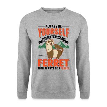 Ferret Lover Ferret Cadeau - Sweat-shirt Unisexe - gris chiné - Devant - Alina (178cm) & Michal (187cm)